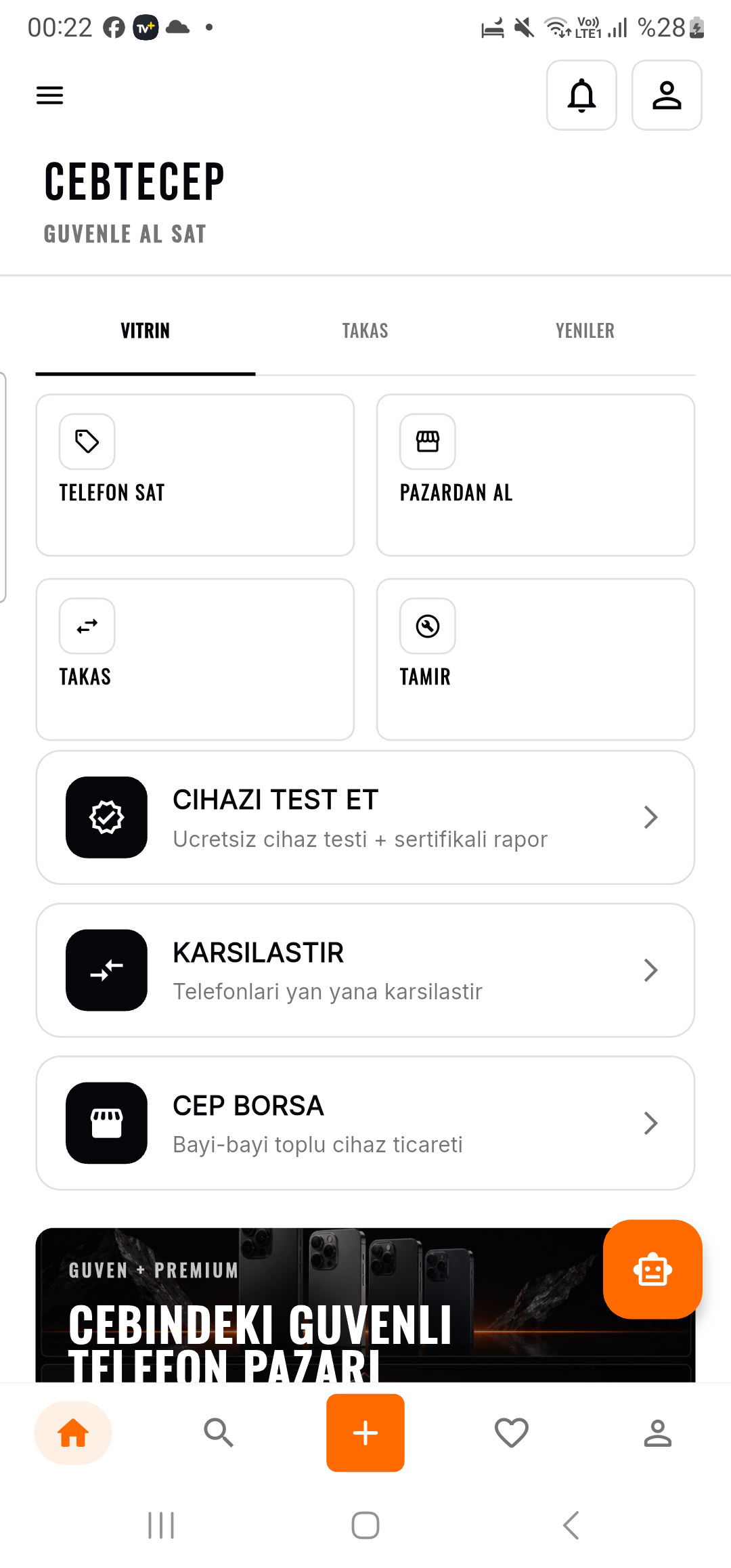 C2B sıcak satış ekranı