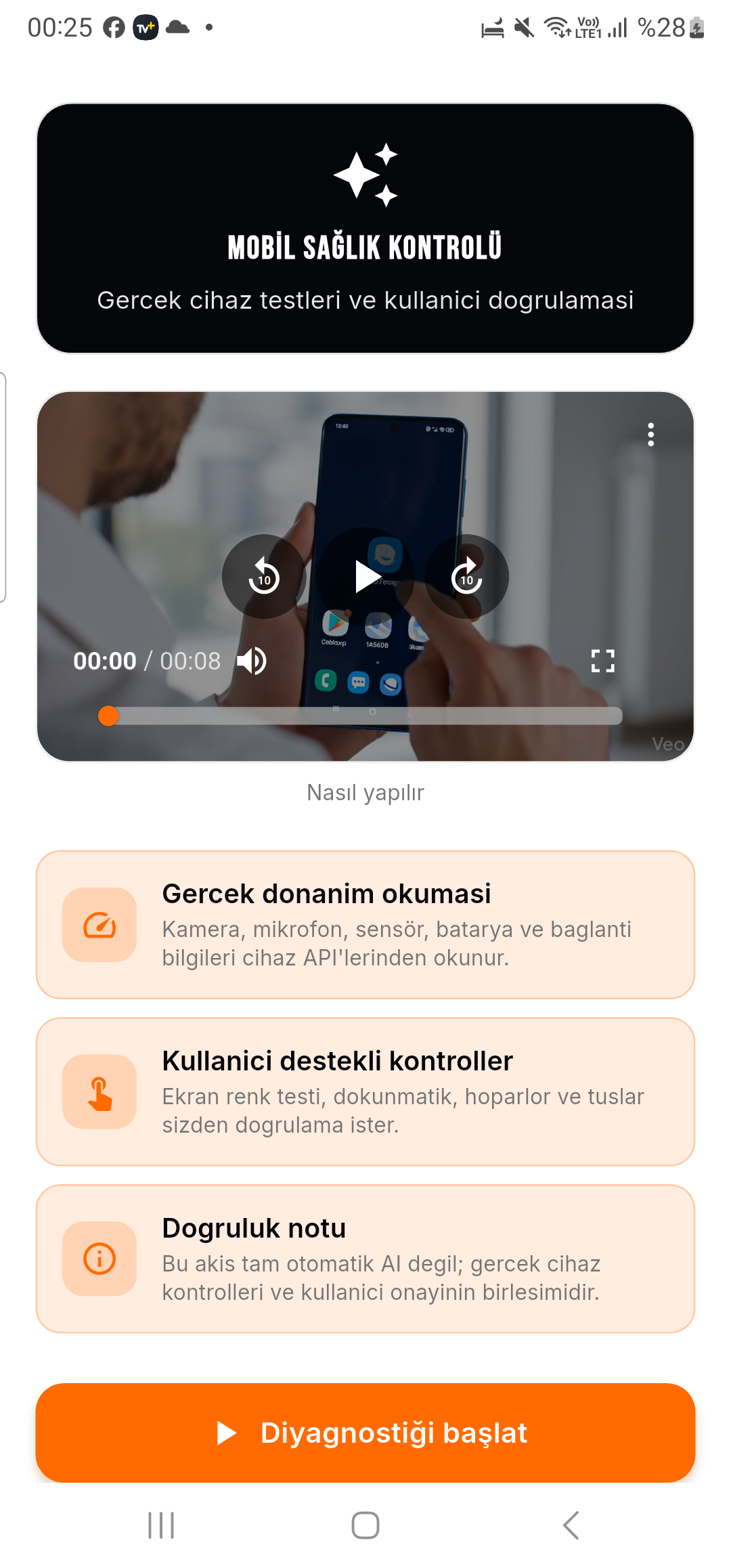 Diagnostik ekranı