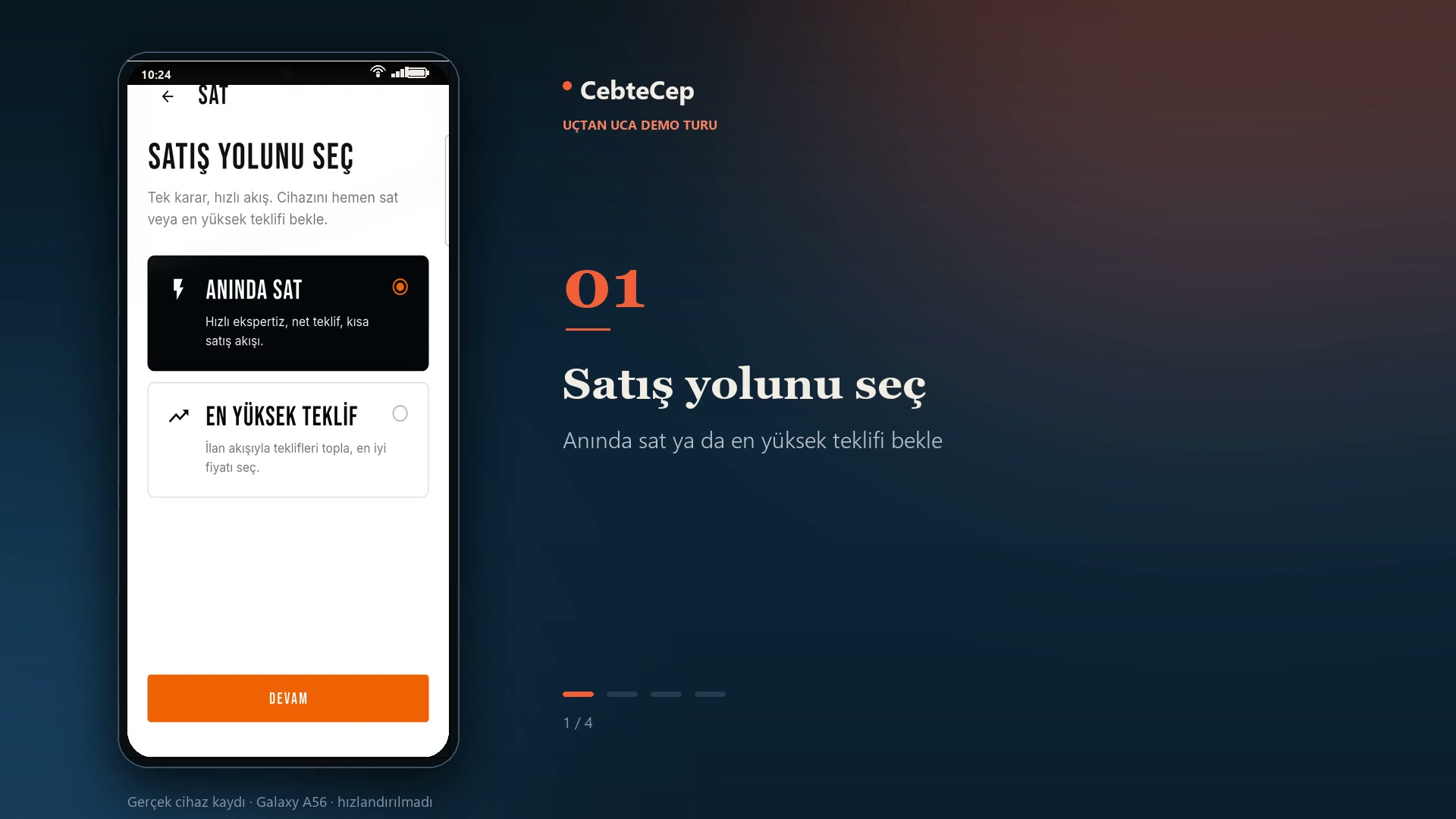Uçtan uca demo turu